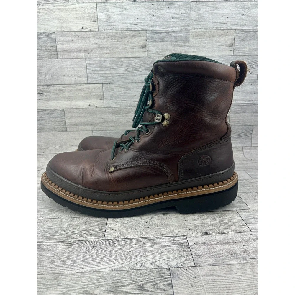 Georgia Boot Georgia Giant G8274 Men Sz 13W Brown Leather 8 Inch Work Boots‎